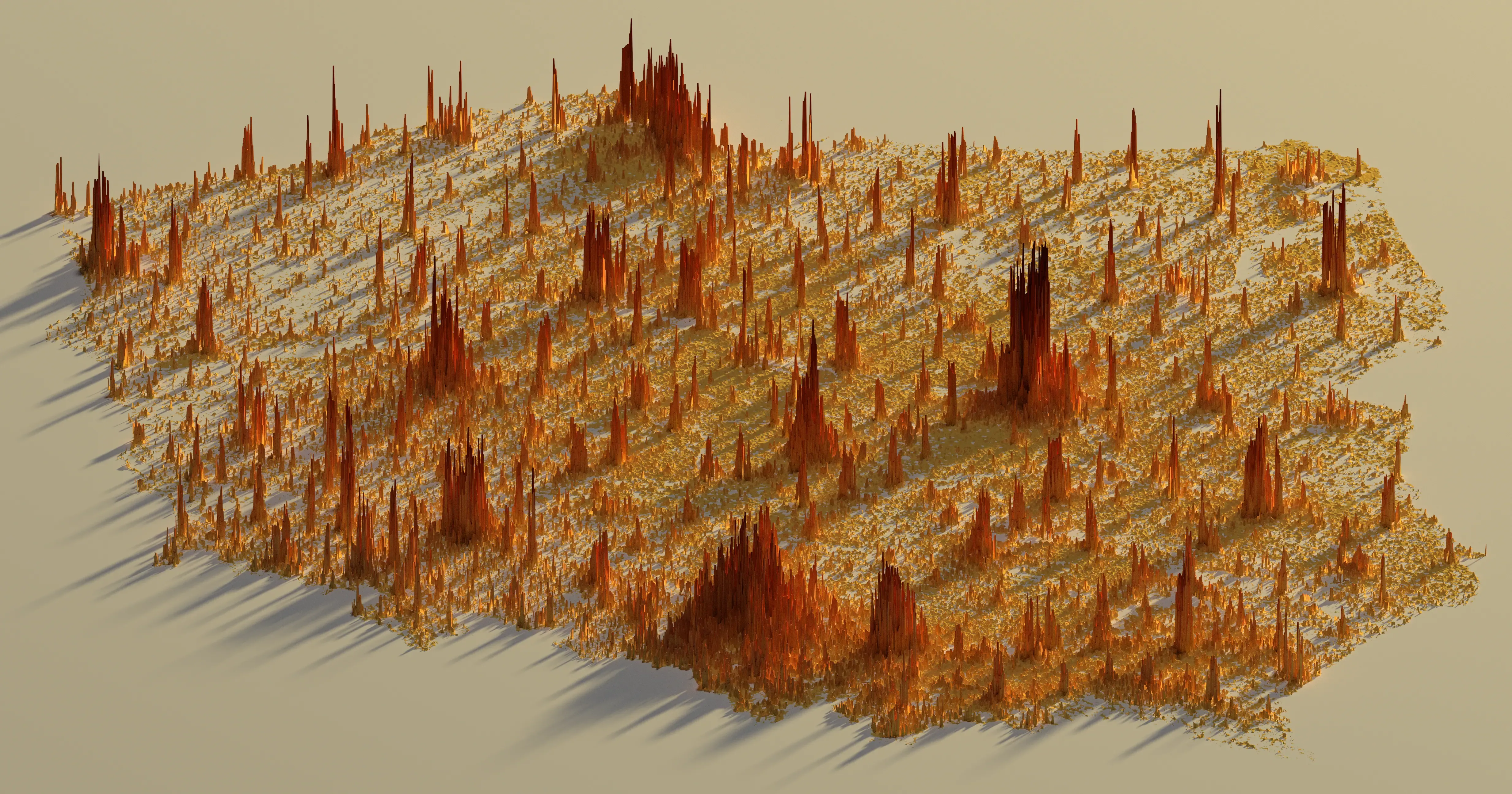 Final 3D-rendered population density map